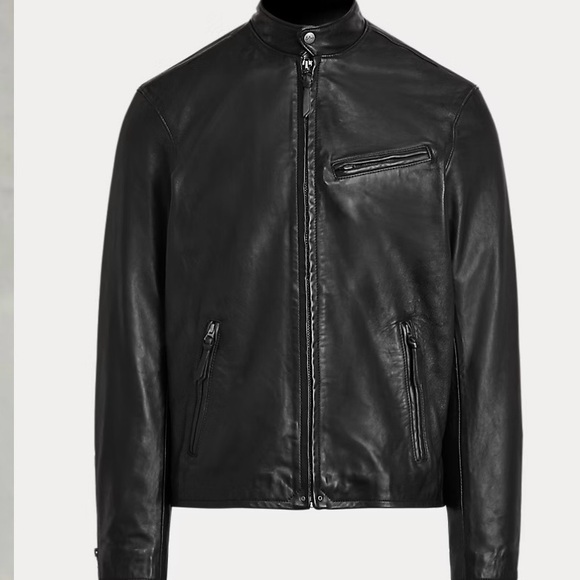 Polo Ralph Lauren Leather Café Racer Jacket Size XXL - Picture 2 of 9